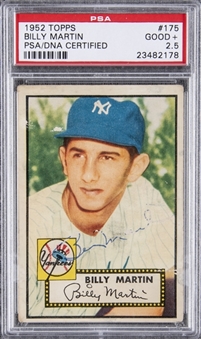 1952 Topps #175 Billy Martin Signed Rookie Card – PSA/DNA